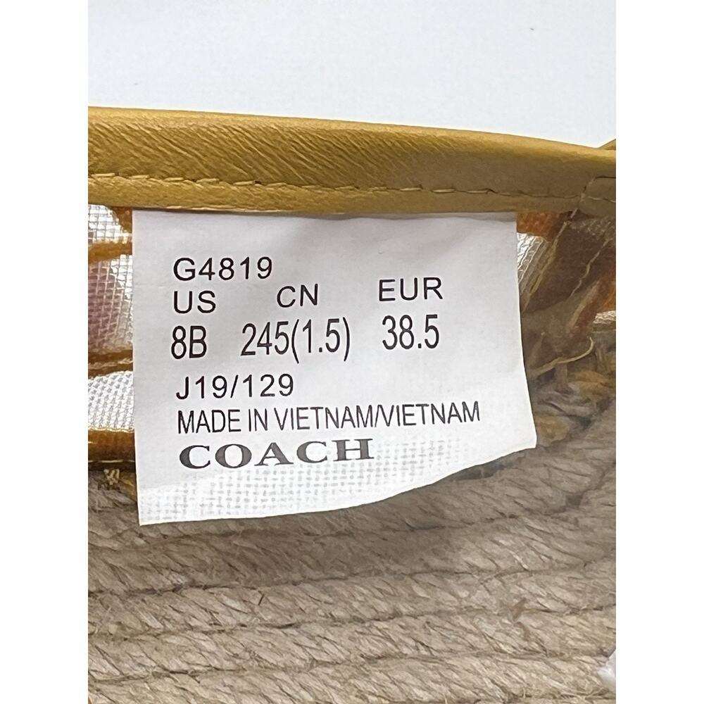 Coach Cleo Espadrille Mesh Signature Cc Mustard Yellow 8 NIB flats - Picture 3 of 10